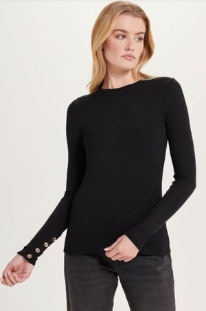 Goldie Lewinter Button Sleeve Crew