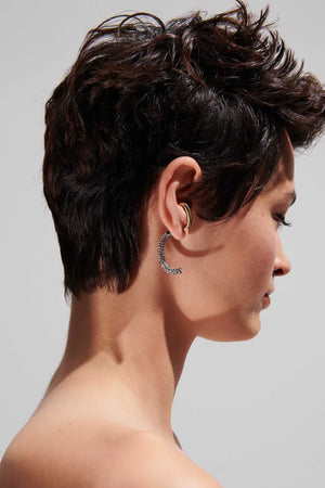 Demarson Pave Luna Earrings, Available in 2 Sizes
