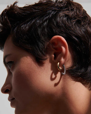 Demarson Pave Luna Earrings, Available in 2 Sizes