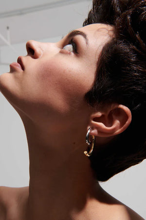 Demarson Two Tone Luna Earrings, Available in 2 Sizes