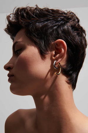 Demarson Two Tone Luna Earrings, Available in 2 Sizes