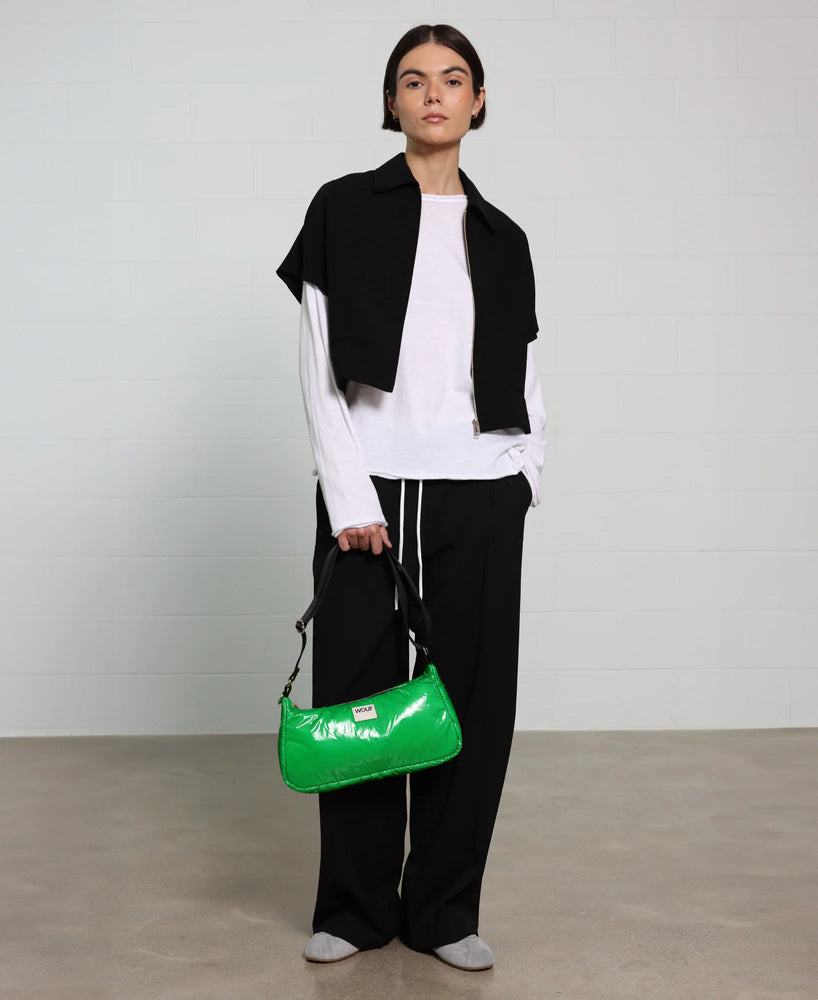 WOUF Glossy Shoulder Bag, Basil