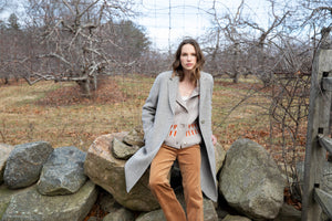 Kinross Brushed Herringbone Notch Collar Coat