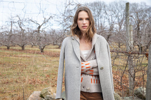 Kinross Brushed Herringbone Notch Collar Coat