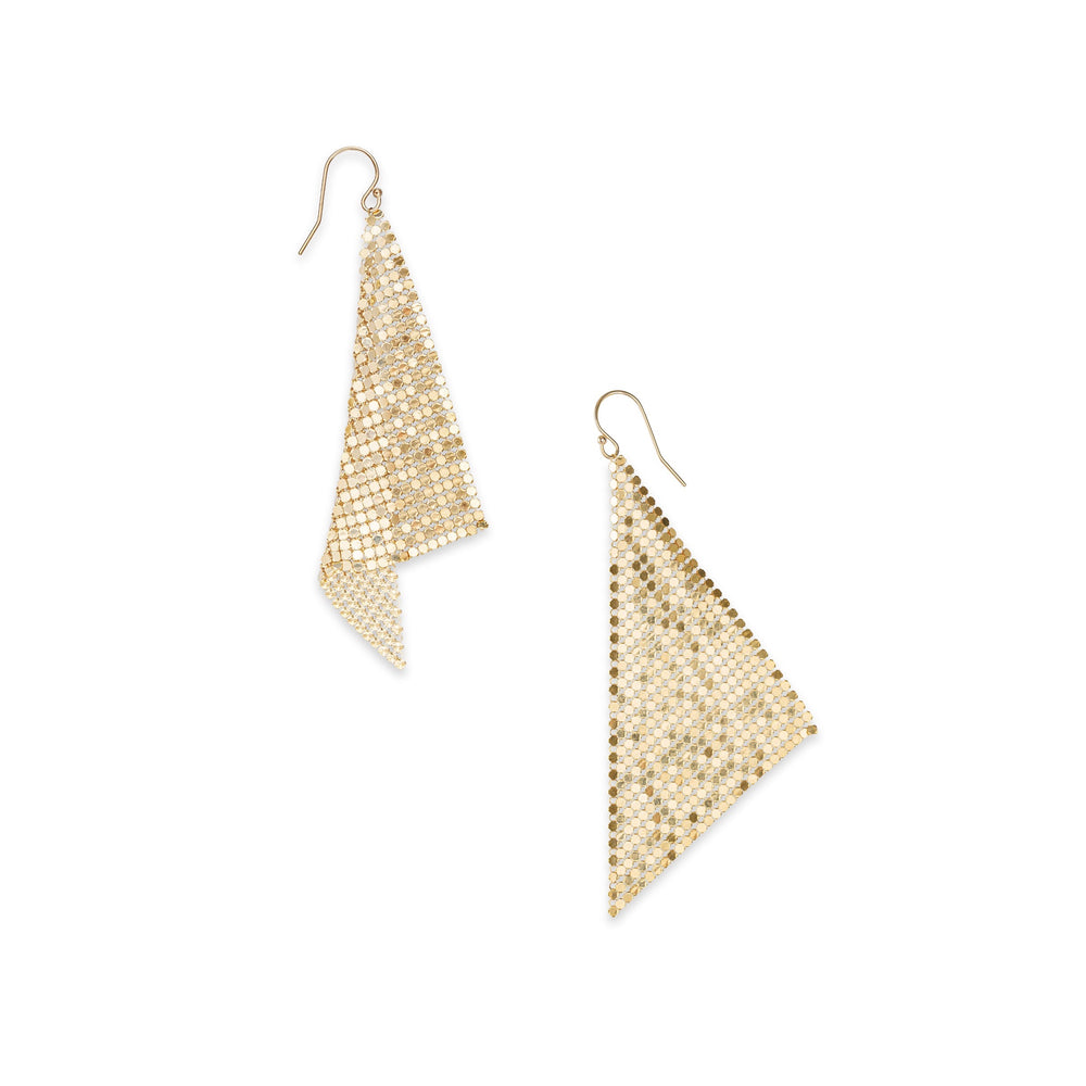 
            
                Load image into Gallery viewer, Whiting &amp;amp; Davis Zara Fine Mesh Triangle Earrings, Available in 2 Colors
            
        