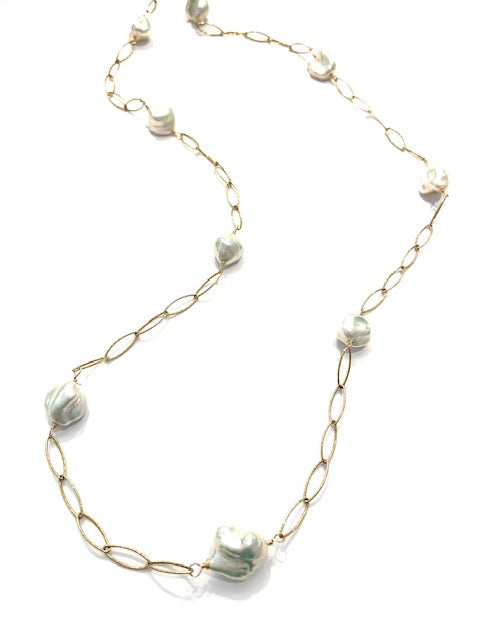 
            
                Load image into Gallery viewer, Sconset Flair Studio Long Nugget Pearl Necklace
            
        