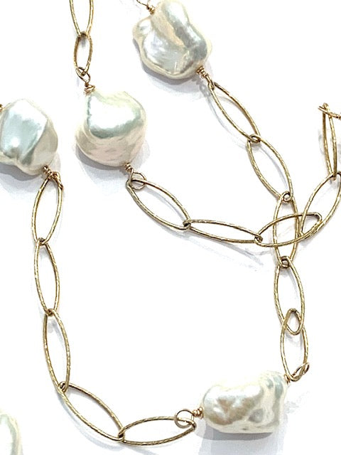 
            
                Load image into Gallery viewer, Sconset Flair Studio Long Nugget Pearl Necklace
            
        