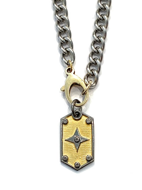 Erin Steele Jewelry Two Tone Dog Tag Necklace
