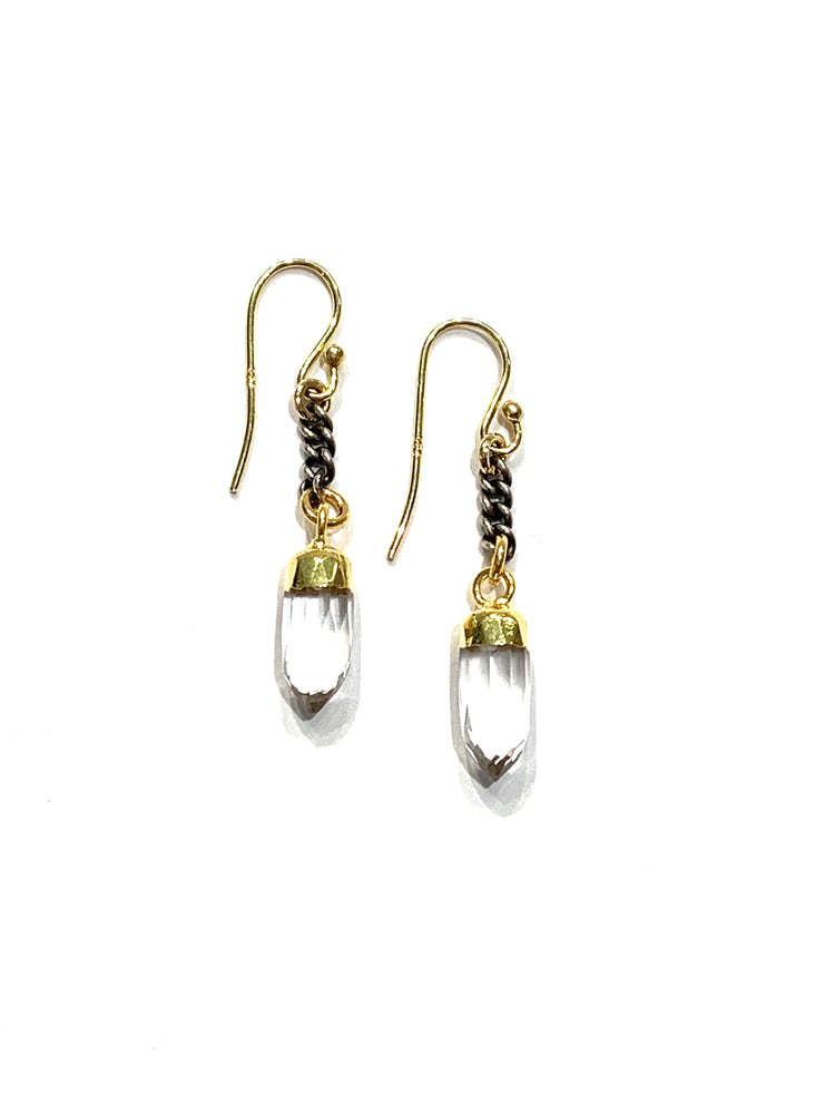 Erin Steele Jewelry Two Tone Quartz Drop Earrings