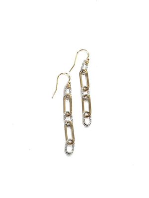 Erin Steele Jewelry Paperclip Two Tone Earrings