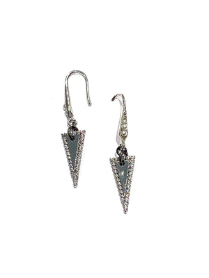 Erin Steele Jewelry Pearl Hook Earrings w/ CZ Spike Drops