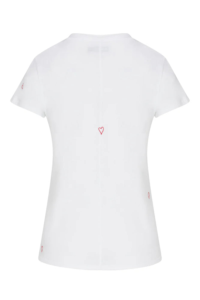 Catherine Gee Short Sleeve Tee, Red Hearts