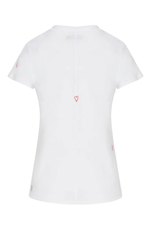 Catherine Gee Short Sleeve Tee, Red Hearts