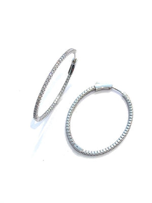 Intrigue Archive Diamond White Gold Oval Hoop Earrings