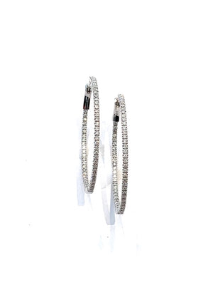 Intrigue Archive Diamond White Gold Oval Hoop Earrings