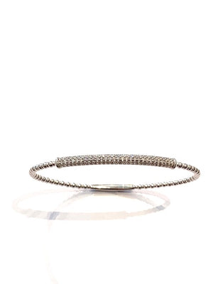 Intrigue Archive Diamond White Gold Bar Beaded Flexible Bangle