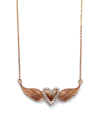 Corielle Joelle Heart Pendant Necklace, Rose Gold