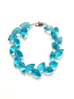 Sconset Flair Studio Faceted American Blue Topaz Quartz Bracelet