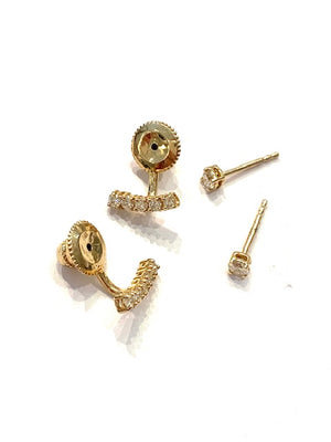 Intrigue Archive Yellow Gold Diamond Jacket Drop Earrings