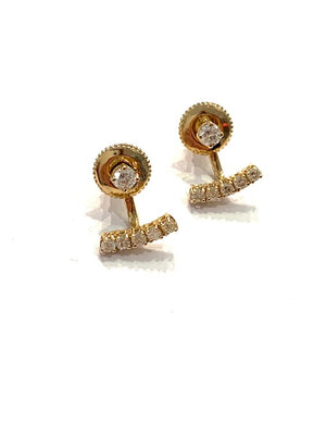 Intrigue Archive Yellow Gold Diamond Jacket Drop Earrings