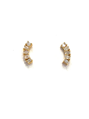 Intrigue Archive Diamond Yellow Gold Curve Earrings