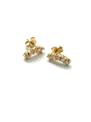 Intrigue Archive Diamond Yellow Gold Curve Earrings