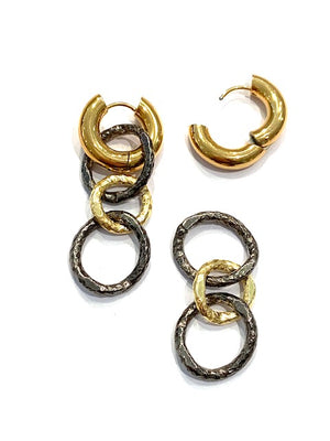 Paula Rosen Jewelry Long Koi Two Tone Earrings