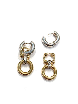 Paula Rosen Jewelry Sal Two Tone Earrings