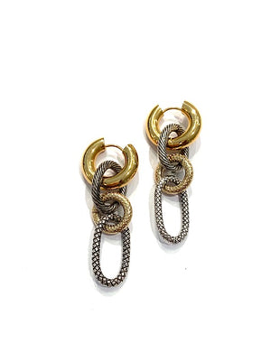 Paula Rosen Jewelry Terry Two Tone Earrings