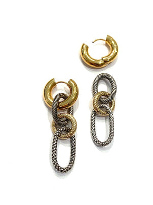 Paula Rosen Jewelry Terry Two Tone Earrings