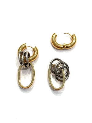 Paula Rosen Jewelry Nu Cage Two Tone Earrings