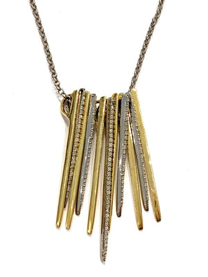 Paula Rosen Jewelry Bianca Spikes Two Tone Necklace