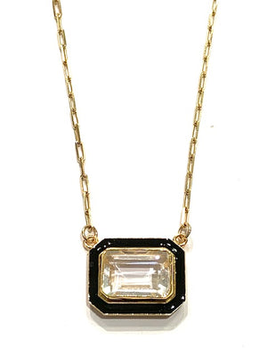 Erin Steele Jewelry White Topaz Enamel Necklace