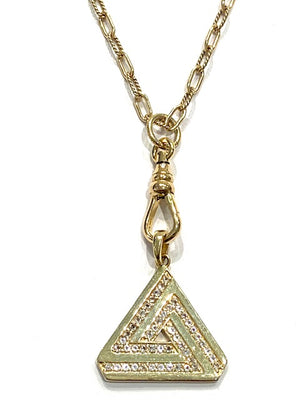 Erin Steele Jewelry Cubic Zirconia Triangle Pendant Necklace