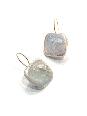 Sconset Flair Studio Large Tile Pearl Earrings