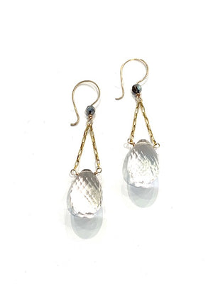 Sconset Flair Studio Modern Edwardian Faceted Quartz Drop Earrings