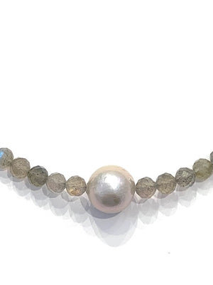 Sconset Flair Studio Labradorite & Dove Grey Pearl Necklace