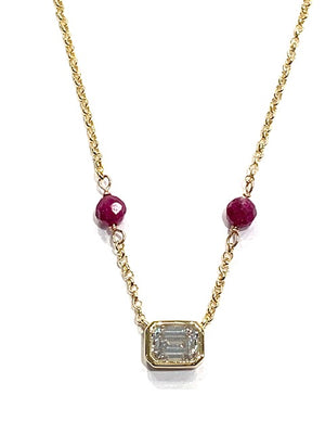 Sconset Flair Studio Moissanite & Ruby Necklace