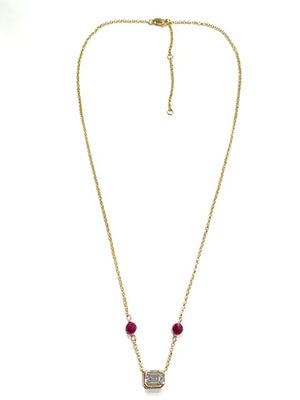 Sconset Flair Studio Moissanite & Ruby Necklace