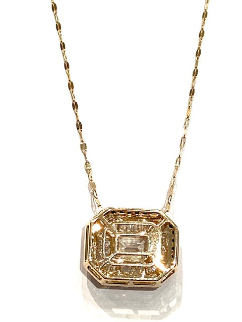 Corielle Lauren Diamond Pendant Necklace with Black Diamond Detail