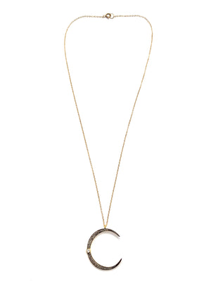 Erin Steele Jewelry Pave Diamond Moon Pendant Necklace