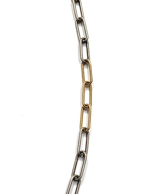 Erin Steele Jewelry Two Tone Rhodium & Gold Filled Link Necklace