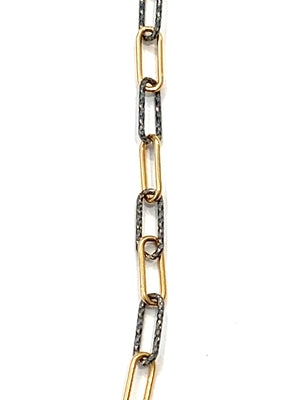 Erin Steele Jewelry Two Tone Gold Filled & Rhodium Paperclip Chain