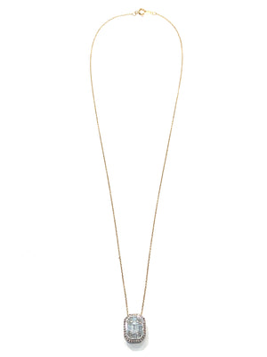 Corielle Blake Diamond Pendant Necklace In 14k White Gold w/ Champagne Diamond Detail