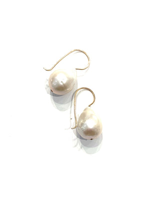 Sconset Flair Studio Large Baroque Pearl Drop Earrings