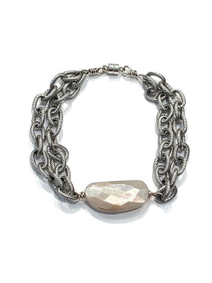 Sconset Flair Studio Madagascar Moonstone Bracelet w/ Magnetic Clasp