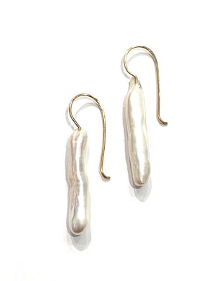 Sconset Flair Studio Biwa Stick Pearl Earrings