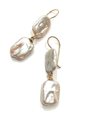 Sconset Flair Studio Tile Pearl Drop Earrings
