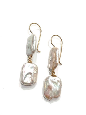 Sconset Flair Studio Tile Pearl Drop Earrings