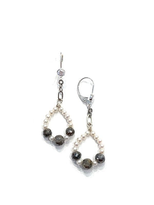 Sconset Flair Studio Labradorite & Seed Pearl Drop Earrings